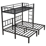 Twin over Twin & Twin Bunk Beds for 3, Twin XL over Twin & Twin Bunk Bed Metal Triple Bunk Bed, Black - V.I.P Digital Presence