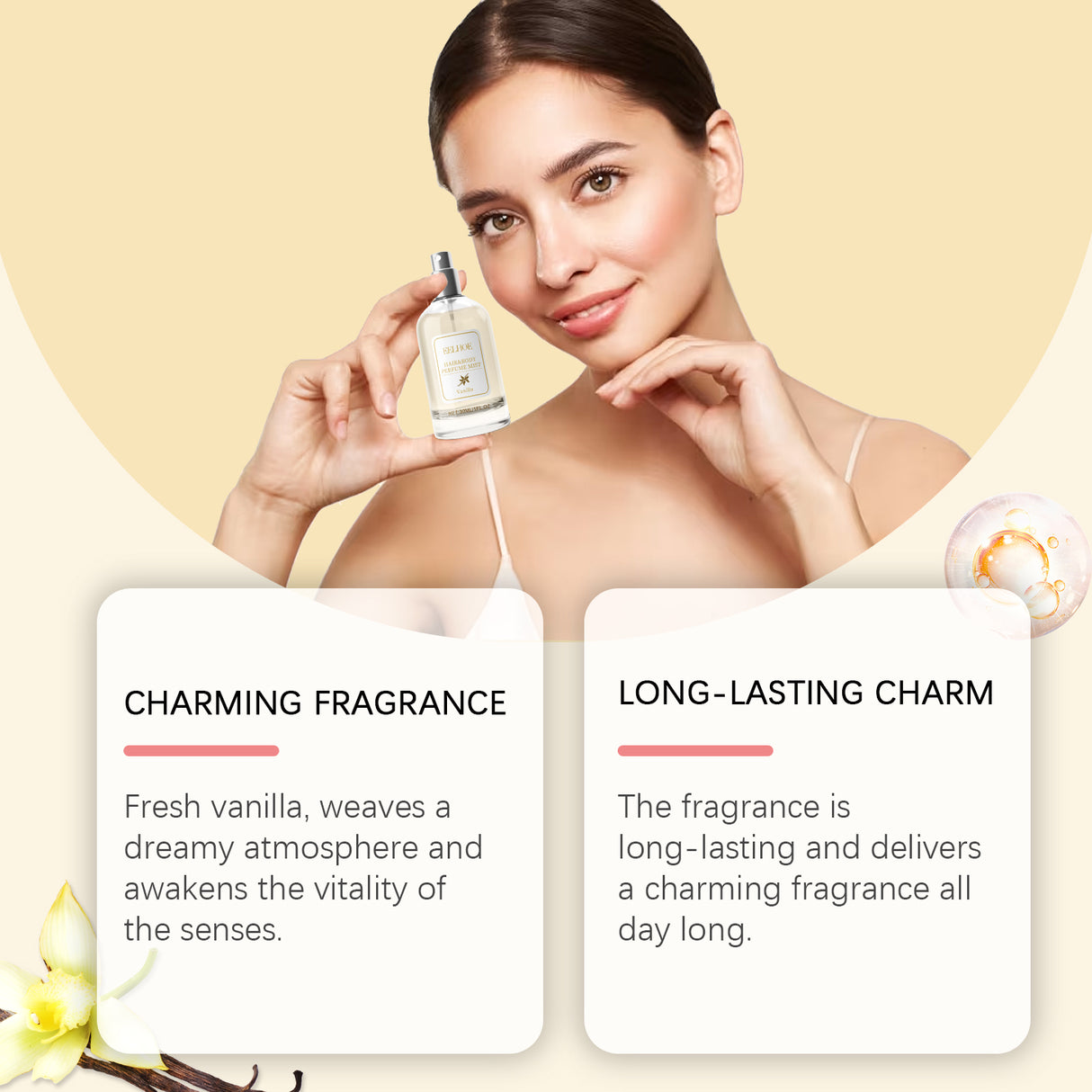 Vanilla Body Hair Perfume Spray Long-Lasting Light Fragrance Fresh Floral Fragrance Ladies Niche Perfume Spray - V.I.P Digital Presence