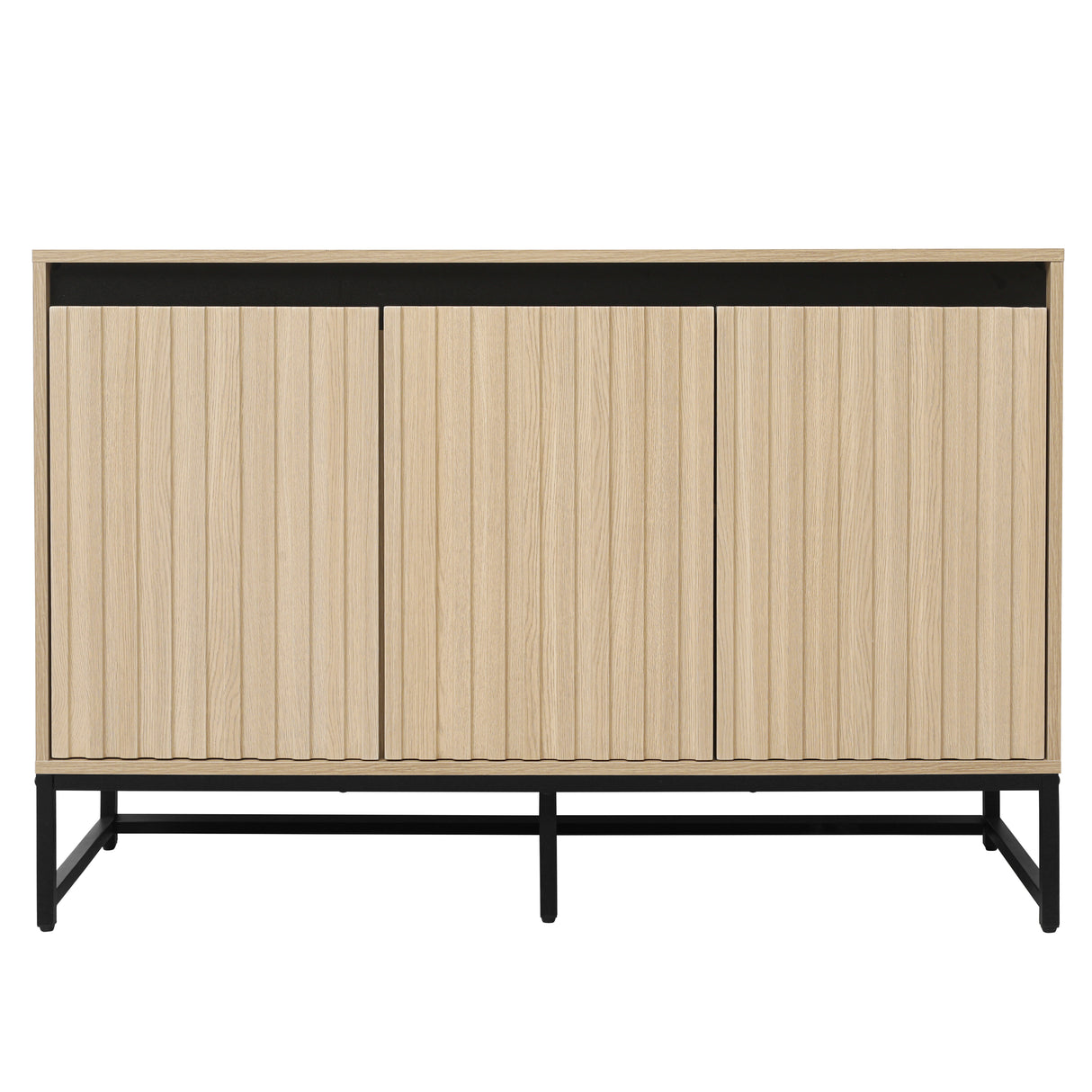 Engraved 3-door side panel with LED, self-service cabinet storage cabinet, modern coffee bar cabinet with adjustable shelf - V.I.P Digital Presence