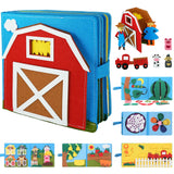 Juguetes Montessori para niños pequeños, tablero interactivo con escena de animales de granja, actividad de narración de cuentos, libro tranquilo, actividad de fieltro, juguete sensorial educativo 