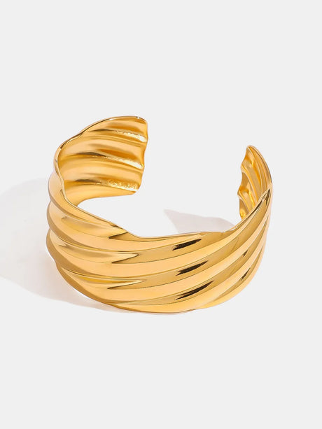 18K Gold-Plated Stainless Steel Open Ring - V.I.P Digital Presence