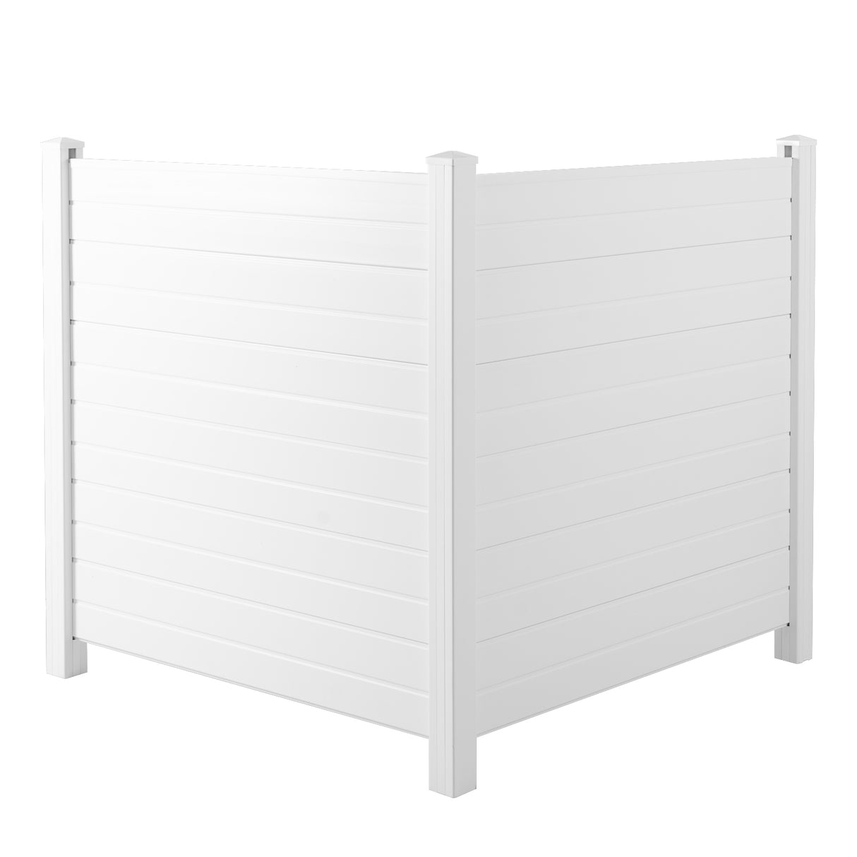 Privacy Fence Panels Kit Air Conditioner Trash Can Enclosure Vinyl white color - V.I.P Digital Presence