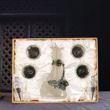 Enamel lead-free red wine cup crystal glass high footed cup decanter set - V.I.P Digital Presence