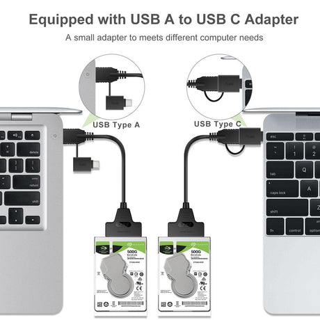 USB 3.0 USB C to SATA Easy Drive Cable Hard Disk Adapter Cable 2-in-1 Easy Drive Cable 50CM - V.I.P Digital Presence