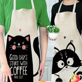 1Pcs Cotton and linen creative European and American cartoon cute cat apron - V.I.P Digital Presence