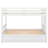 Twin over Pull-out Bunk Bed with Trundle  White