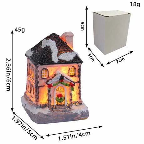 Christmas decorations holiday resin cabins colorful illuminated house tabletop ornaments - V.I.P Digital Presence