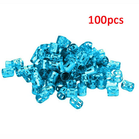 100 Pcs/set 7 Colors Mixed Beads Adjustable Hair Braids Dreadlock Beads Adjustable Hair Braid Rings Cuff Clips Tubes Jewelry - V.I.P Digital Presence