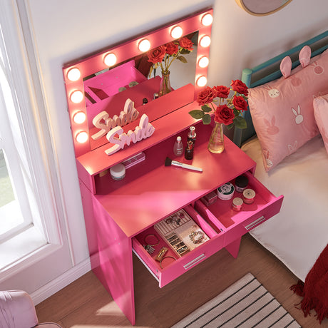 Makeup Vanity Desk with Mirror & Light - V.I.P Digital Presence