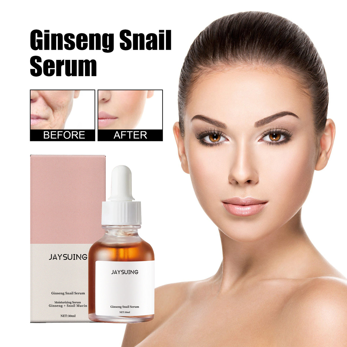 Ginseng Snail Essence, Brightening Skin Moisturizing And Repairing Dull Skin And Anti-wrinkle Essence