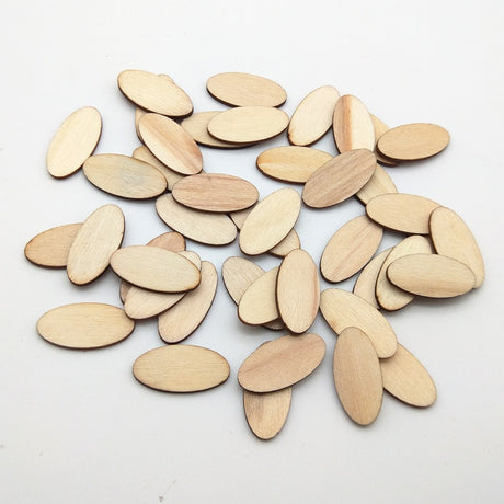 100pcs Elliptic Natural Wooden Chips Crafts For Handmade Card Diy Pattern Tag Scrapbooking Embellishment Wood Making - V.I.P Digital Presence