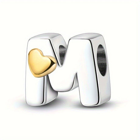 Copper Plated Silver English Letter Pendant Bead Bracelet Necklace Diy - V.I.P Digital Presence