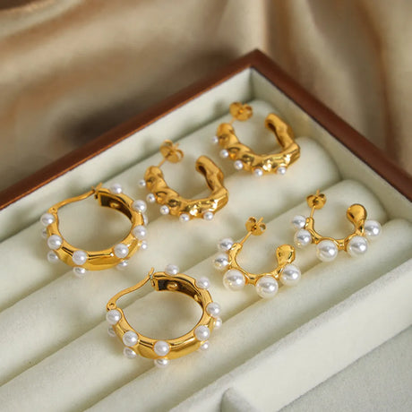 Synthetic Pearl 18K Gold-Plated Earrings - V.I.P Digital Presence