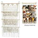 Simple decoration of shelves for children's rooms book ornaments wooden sticks 3-layer plush Bohemian toy storage net bag - V.I.P Digital Presence