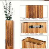 Wooden wall vase dried flower decoration green plant container pine wood wall hanging vase - V.I.P Digital Presence