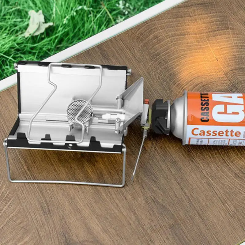 Estufa de gas portátil plegable de 2600 W, resistente al viento, con quemador de agua hervida y quemador plegable para acampar.