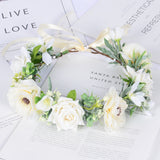 Simulated Rose Blossoms Adjustable Headwear Wreath Bridal Fairy Princess Birthday Performance Headwear - V.I.P Digital Presence
