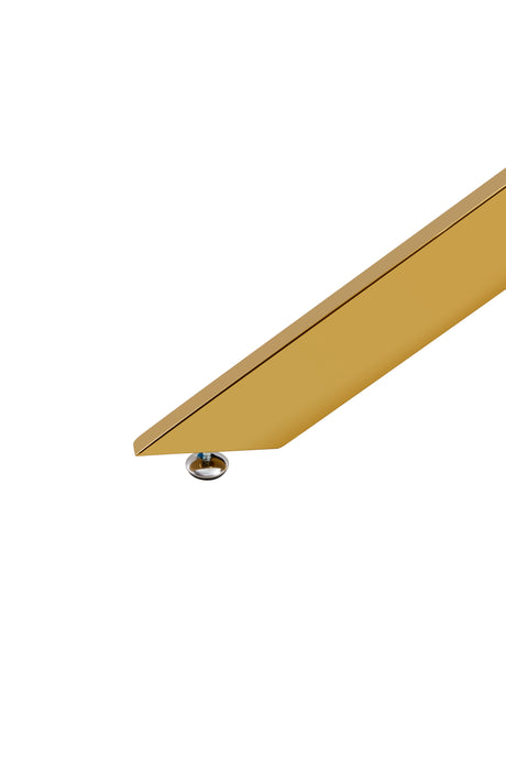 TEMPERED CLEAR GLASS GOLDEN LEG DINNING TABLE 63" - V.I.P Digital Presence