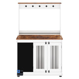 Dog crate,Graffiti dog cage, kennel with double doors, crate interior furniture, heavy wooden dog cage, large dog, white - V.I.P Digital Presence