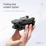 Dron S128 de tres lados para evitar obstáculos, cuadricóptero con cámara dual 4K y fotografía aérea HD, miniavión de control remoto de altura fija 