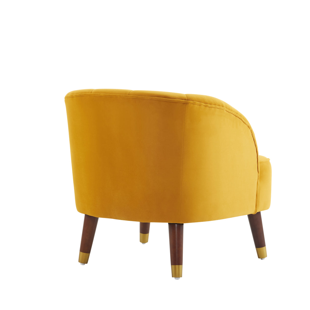 Upholstered Barrel Accent Chair With Wooden Legs - V.I.P Digital Presence