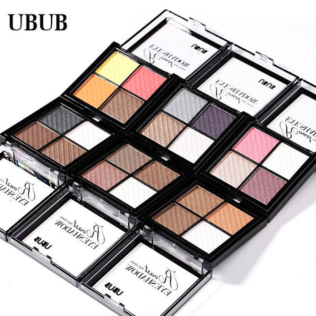 UBUB 4 Colors Eyeshadow Shimmer Natural Eyeshadow  Matte Nude Metallic Earth Color Eye Shadow Beauty Makeup Palette - V.I.P Digital Presence