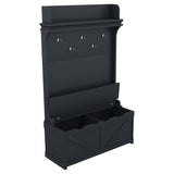 Hall tree with storage desk, entrance desk with drawers and 5 hooks, display rack, dark blue - V.I.P Digital Presence