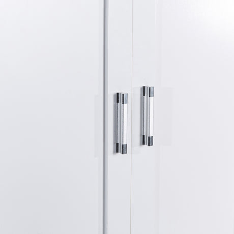 Tall Bathroom Storage Cabinet, Cabinet with Two Doors and Drawers, Adjustable Shelf, MDF Board, White - V.I.P Digital Presence