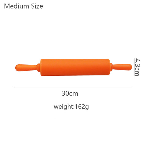 Wooden Handle Silicone Rolling Pin Rolling Pin Roller Flour Pin Small Medium And Large Household Baking Tools And Kitchenware - V.I.P Digital Presence