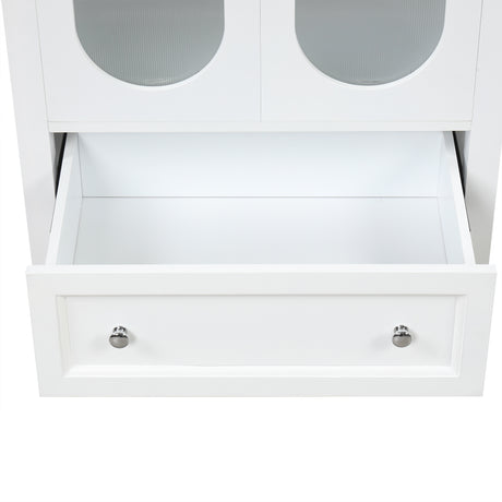 24" Bathroom Vanity with Sink, Bathroom Vanity Cabinet with One Drawer and Doors, Adjustable Shelf, Solid Wood and MDF, White - V.I.P Digital Presence