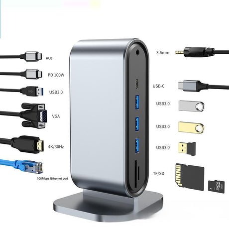 12 in one docking station Typec vertical multi interface suitable for Apple, Huawei, Mac docking stations - V.I.P Digital Presence