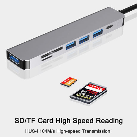 7-in-1 docking station type-c converter suitable for laptop expansion - V.I.P Digital Presence