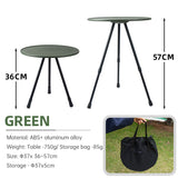 Muebles de exterior para balcón, ligeros, portátiles, de aluminio, altura ajustable, pequeños, redondos, plegables, para picnic y camping.