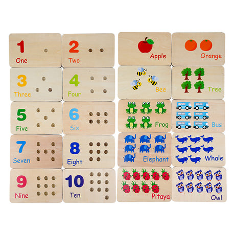 Montessori Sensory Early Education Mathematics Learning Stick Color Cognitive Matching Board Wooden Stick Game Puzzle Toy - V.I.P Digital Presence