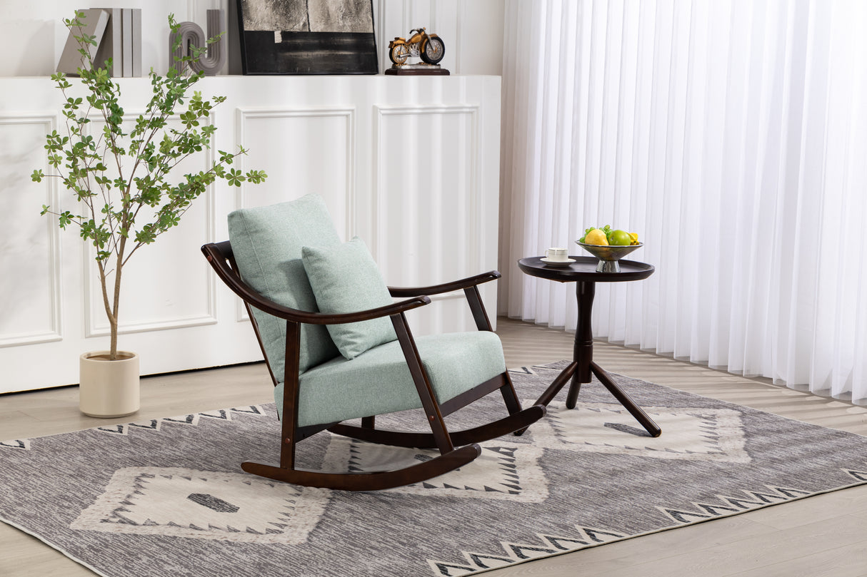 woven fabric Mid Century Modern Accent Chairs Comfy Upholstered Glider Arm Chair with Solid Wood for Living Room Bedroom Balcony - V.I.P Digital Presence