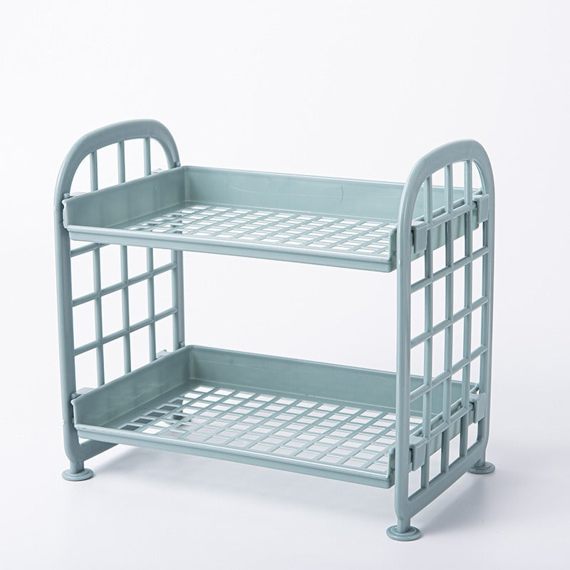 Double Storage Rack Kitchen Small Shelf Desktop Storage Rack Bathroom Sink Plastic Organizing Rack - V.I.P Digital Presence