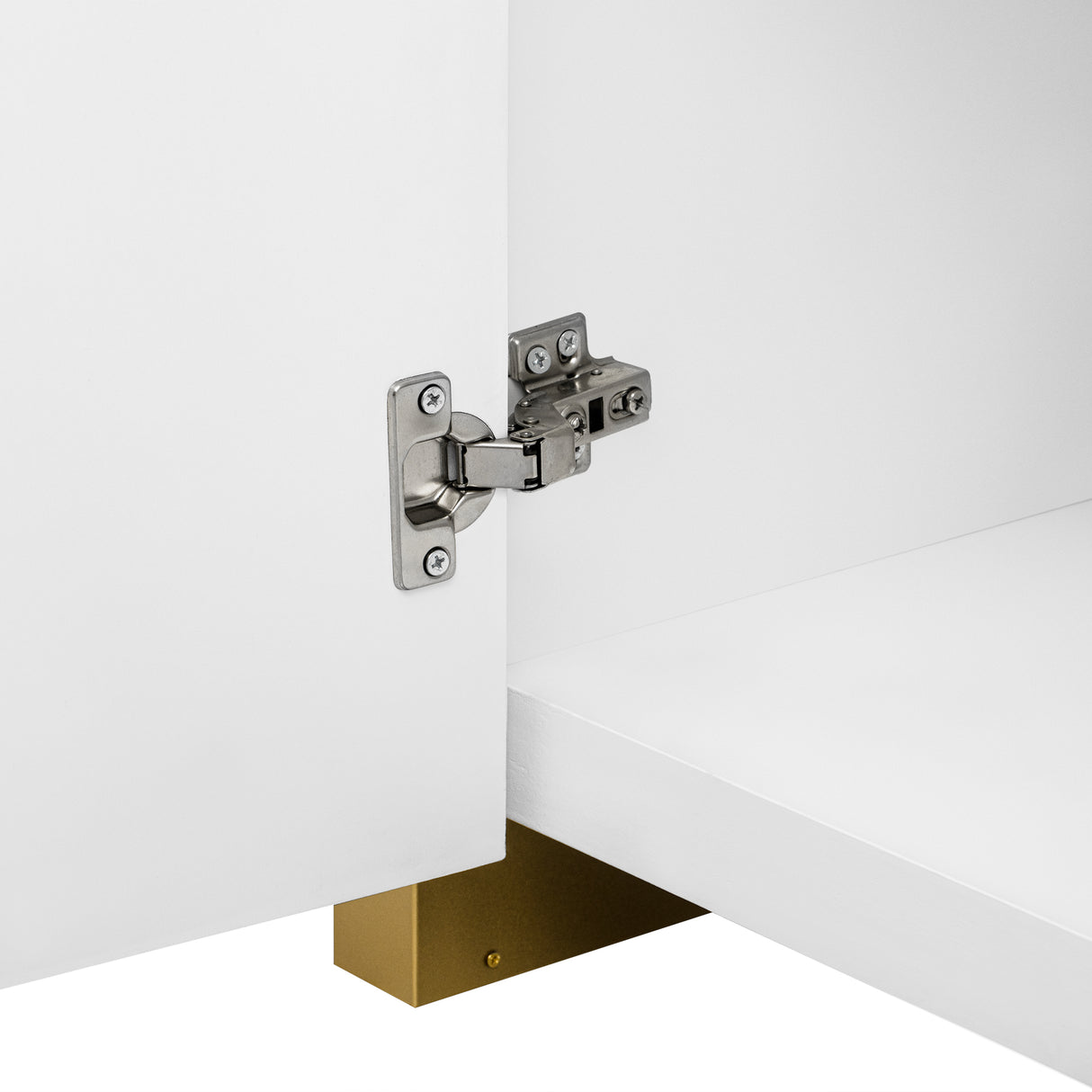 U-STYLE four door curved corner design wavy door panel cabinet with adjustable shelves - V.I.P Digital Presence