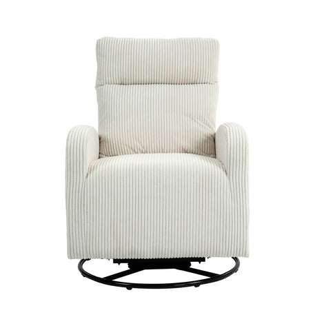 JiaDa Upholstered Swivel Glider.Flannel fabric.Rocking Chair for Nursery in Beige.Modern Style One Left Bag - V.I.P Digital Presence