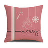Pink cartoon Christmas linen pillowcase, sofa cushion, home goods pillowcase - V.I.P Digital Presence