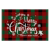 Christmas Tree Elk Printed Meal Mat Christmas Striped Checkered Table Mat White Hemp Western Food Mat - V.I.P Digital Presence
