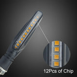 2PCS LED Motorcycle Turn Signals Light 12 SMD Tail Flasher Flowing Water Blinker IP68 Bendable Motorcycle Flashing Lights - V.I.P Digital Presence