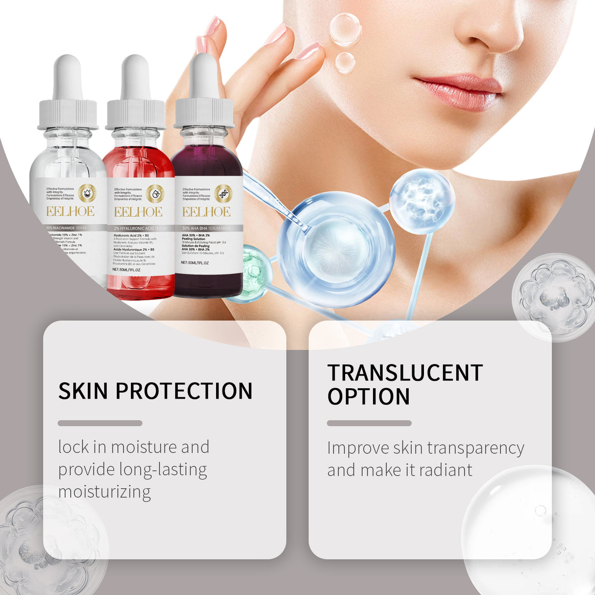 Acne Set Facial Cleansing Acne Repair Skin Whitening Acne Print Essence Mask Set