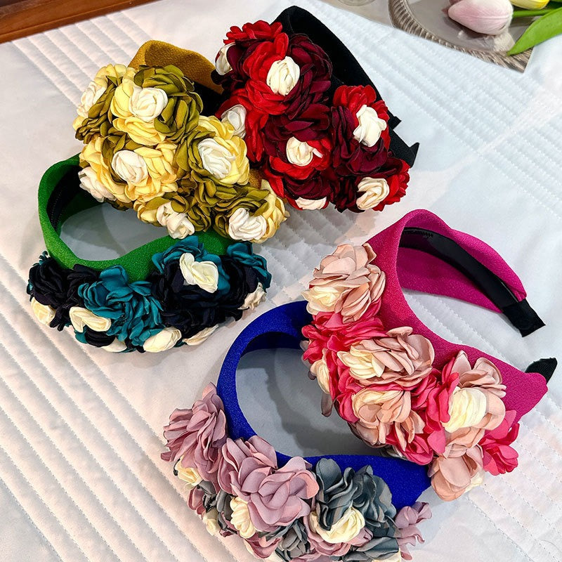 Handmade fabric side three-dimensional flower headband - V.I.P Digital Presence