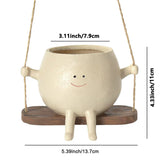 Swing Face Planter Resin Plant Succulent Pots Creative Wall Hanging Head Planter Multifunctional Home Garden Patio Accessories - V.I.P Digital Presence