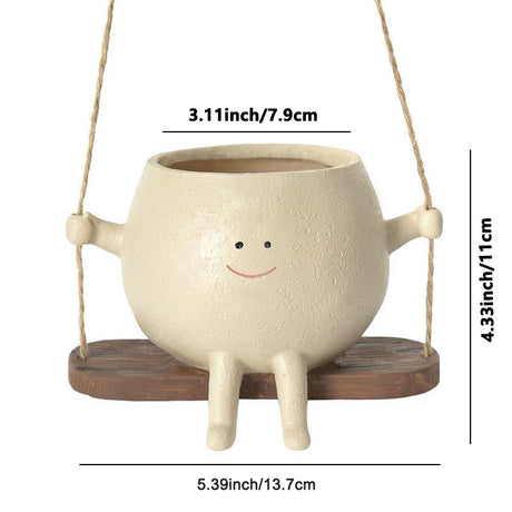 Swing Face Planter Resin Plant Succulent Pots Creative Wall Hanging Head Planter Multifunctional Home Garden Patio Accessories - V.I.P Digital Presence