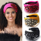 Solid color diamond inlaid wide edge with teeth anti slip face wash headband - V.I.P Digital Presence
