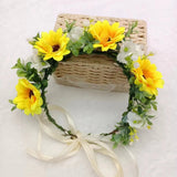 Hawaiian Sun Wreath Headwear, European and American Beautiful Bridal Hairband, Wedding Hair Ornament, Headflower - V.I.P Digital Presence