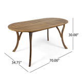 Acacia Wood 70" Dining Table - V.I.P Digital Presence