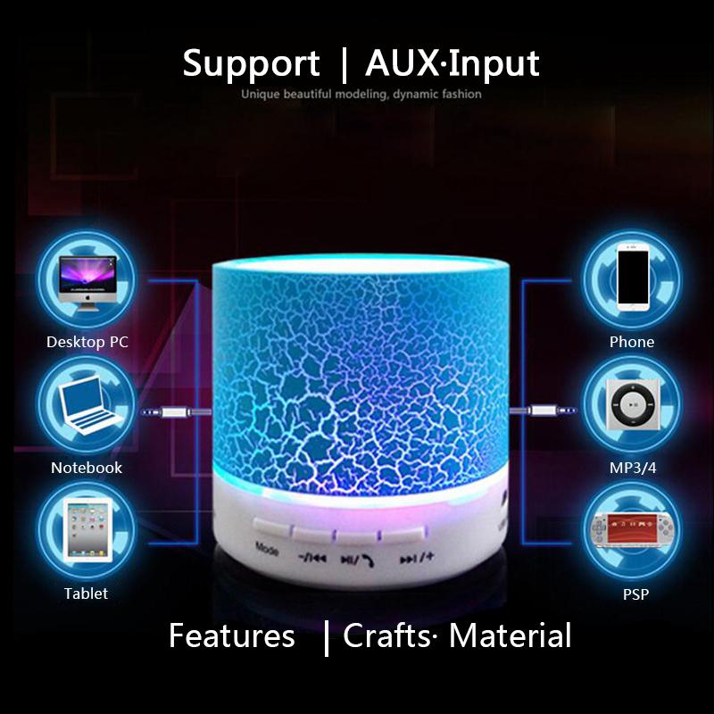 A9 LED Bluetooth Speaker Mini Speakers Hands Free Portable Wireless Speaker With TF Card Mic USB Audio Music Player - V.I.P Digital Presence