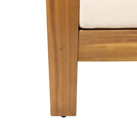 ( Set of 2) Outdoor Acacia Wood Club Chairs with Cushions, Teak+Beige, 27.75"D x 32"W x 27.75"H - V.I.P Digital Presence